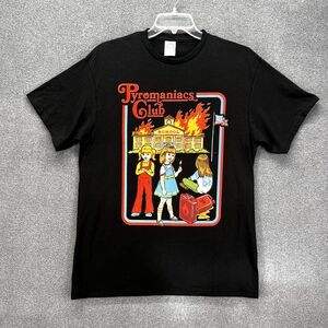 Pyromaniacs Club T-Shirt Large Black Short‎ Sleeve crew neck Delta
